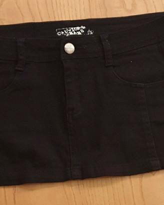 Gonna pantalone in denim nero Calliope Jeans tg.L