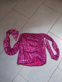 Minigonna paillettes fucsia Tg. S