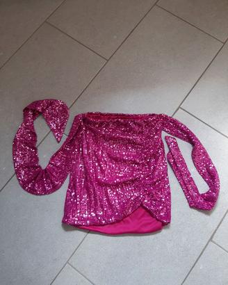 Minigonna paillettes fucsia Tg. S