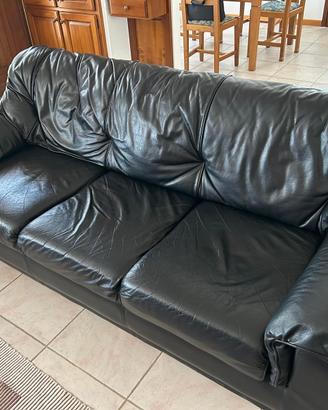 divano in pelle nera (3 divani)