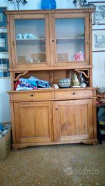 Credenza rustica in legno massello con alzata a ve