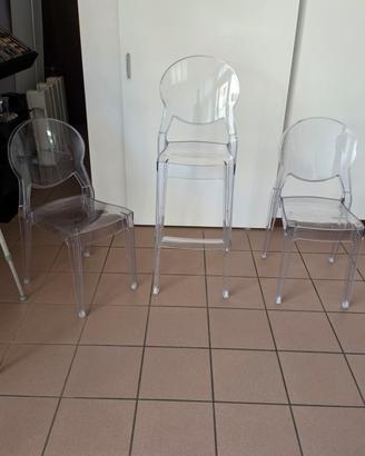 Set 3 Sedie Trasparente Design