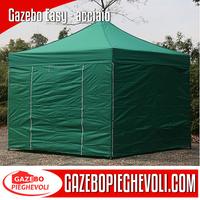 Gazebo 3x3 verde pieghevole telo impermeabile PVC
