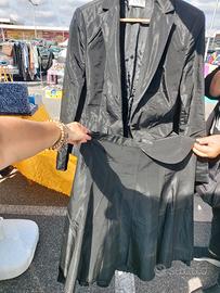 Tailleur giacca e gonna raso nero List e Zara TG L