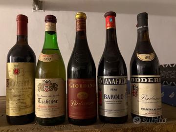Bottiglie vino anni 80