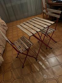 Tavolo + 2 sedie in legno Ikea Tarno