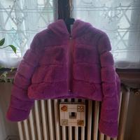 giacca di pelliccia fucsia non vera taglia.42