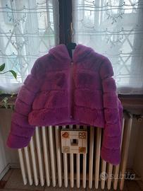 giacca di pelliccia fucsia non vera taglia.42
