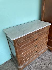 Cassettiera con ripiano in marmo