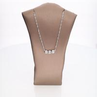 Collana Oro Bianco 18 kt Ciondolo Trilogy diamanti