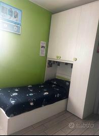 letto singolo contenitore e armadio ponte