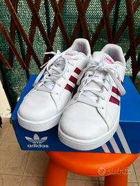 Adidas sneakers da ragazza bianche rosa 37,5 US5