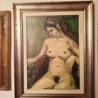dipinto nudo olio su tela franco azzinari 1976