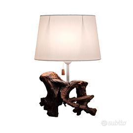 Lampada Plot: artigianale con radice di quercia