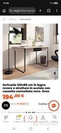 Scrivania Deghi NUOVA IMBALLATA