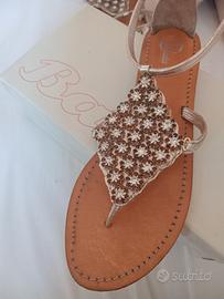 Sandali gioiello Bata pelle oro