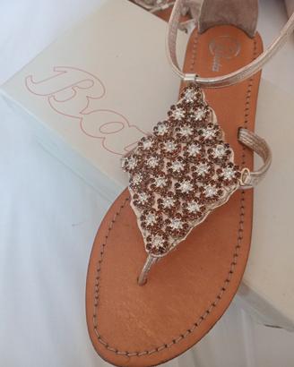 Sandali gioiello Bata pelle oro