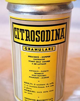 Barattolo di  latta vuoto  CITROSODINA  anni 70