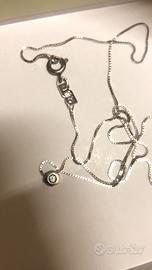 Collana bliss in oro ciondolo bullone con dimante