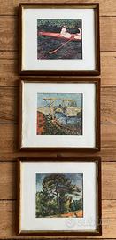 3 quadri vintage anni '50 di stampe Impressionisti