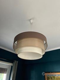 Lampadario in tessuto colore marrone tortora beige