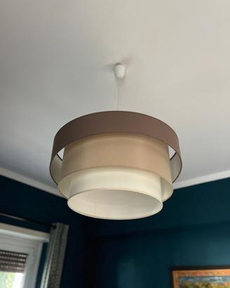 Lampadario in tessuto colore marrone tortora beige