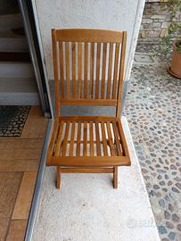 Sedia pieghevole in teak massello