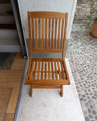 Sedia pieghevole in teak massello
