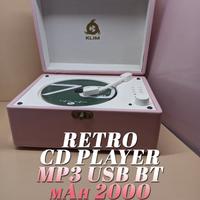 Klim Retro Cd Mp3 Aux BT Player Rosa Ricaricabile