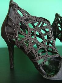 Sandali eleganti scamosciati neri n. 39