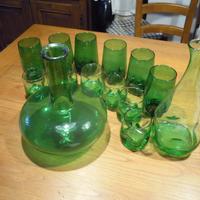 Bicchieri bottglia decanter vetro soffiato vintage