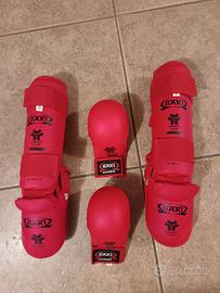 Paratibia e piede protezioni karate taglia s