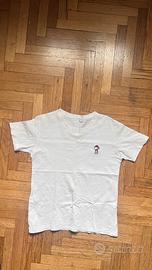 T-shirt bianca Snoopy ricamata in cotone
