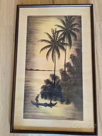 Quadro Africano Vintage firmato L. MASHTAKI