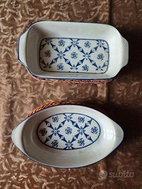 Set 2 mini pirofile da forno con supporto in vimin