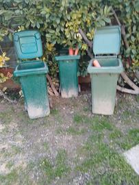 Tre bidoni con ruote da L120