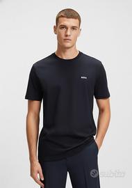 T-shirt BOSS Stretch Nera Logo Gommato - Taglia XX