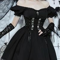 Vestito da sera sexy carino gotico NUOVO MAI usato