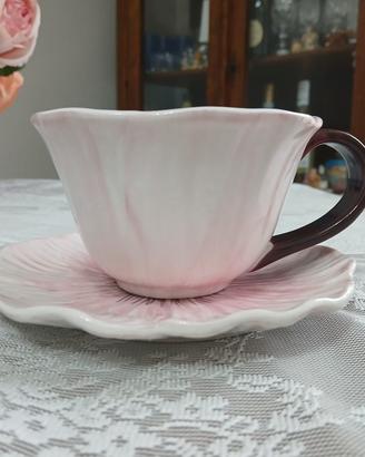 set tazza & piatto in ceramica 