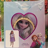 Vestito Carnevale con Diadema Frozen Disney
