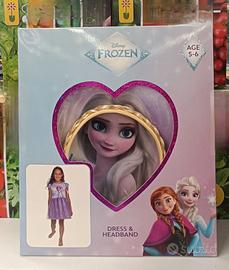 Vestito Carnevale con Diadema Frozen Disney