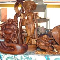 Statue sculture indiane etniche in legno teak