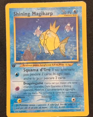 Carta Pokemon Shining Magikarp 1ª Edizione