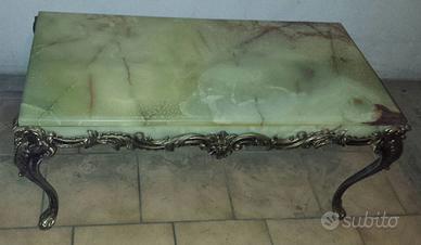 Tavolino da salotto in alabastro verde