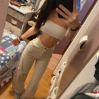 jeans zampa donna beige