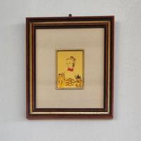 Quadretto Vintage Ritratto di Donna su Fondo Oro