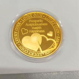 Moneta “I Love You” dorata in capsula lucky coin