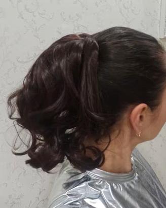 Coda Extension Capelli Castano Scuro Mossa