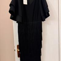 Vestito nero longhette con frange