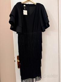 Vestito nero longhette con frange